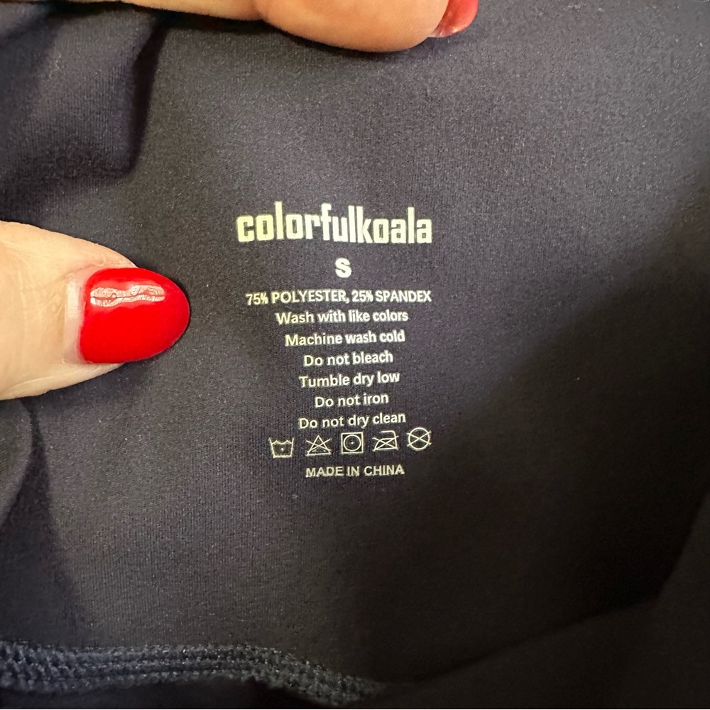 ColorfulKoala Essential Crop Legging with Pockets 21” Inseam Navy Blue Small - Picture 6 of 8